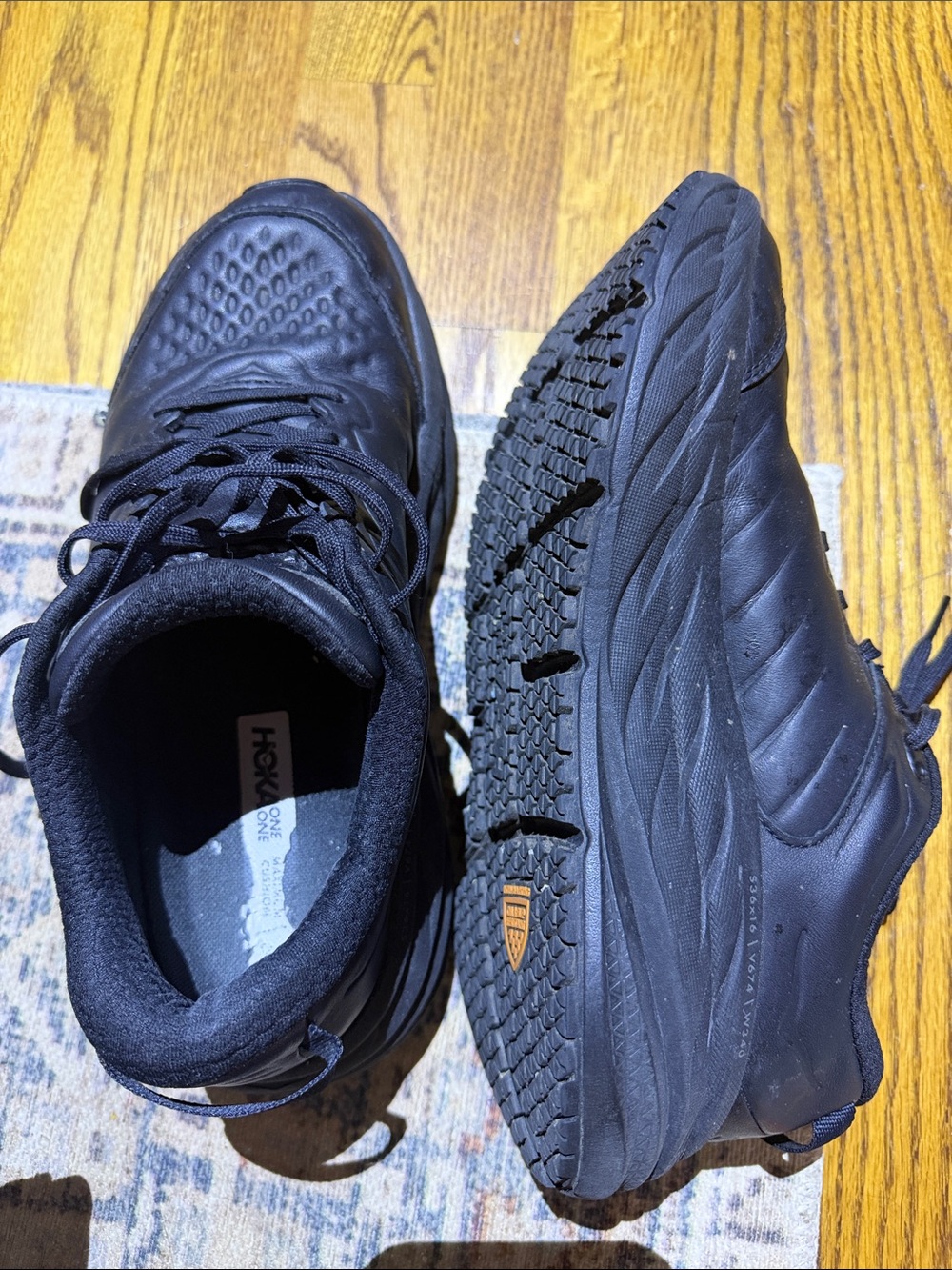 Hoka One One Men's Black Athletic Running Shoes - Picture 2 of 5